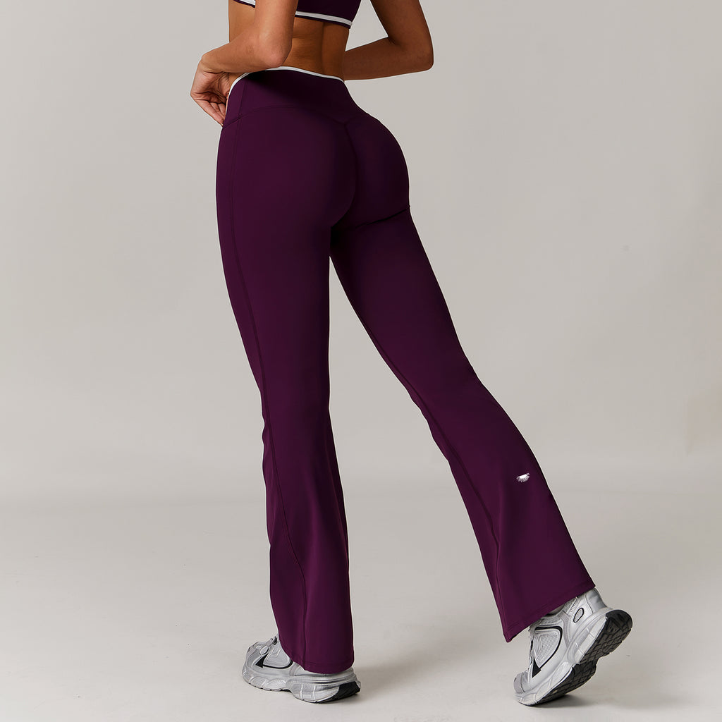 Contour Sculpt Flared Leggings in Plum