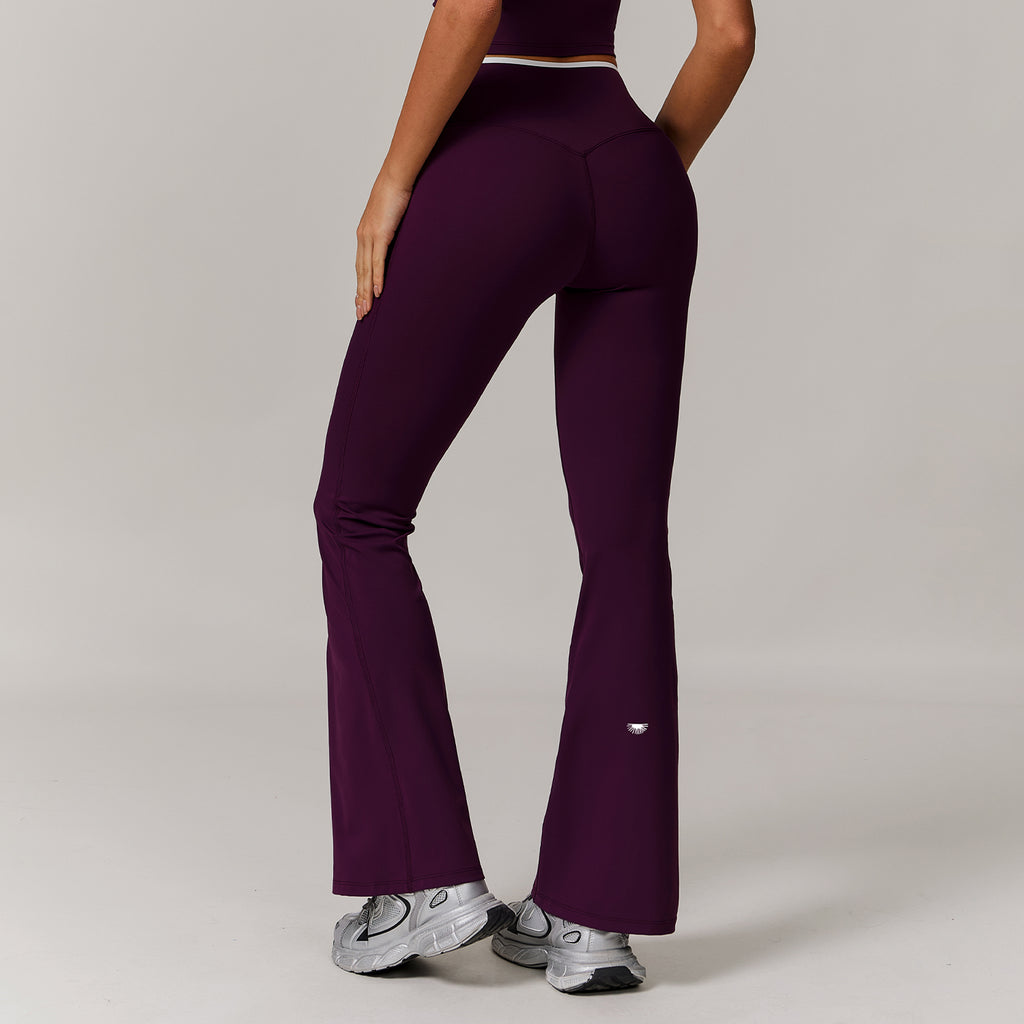 Contour Sculpt Flared Leggings in Plum