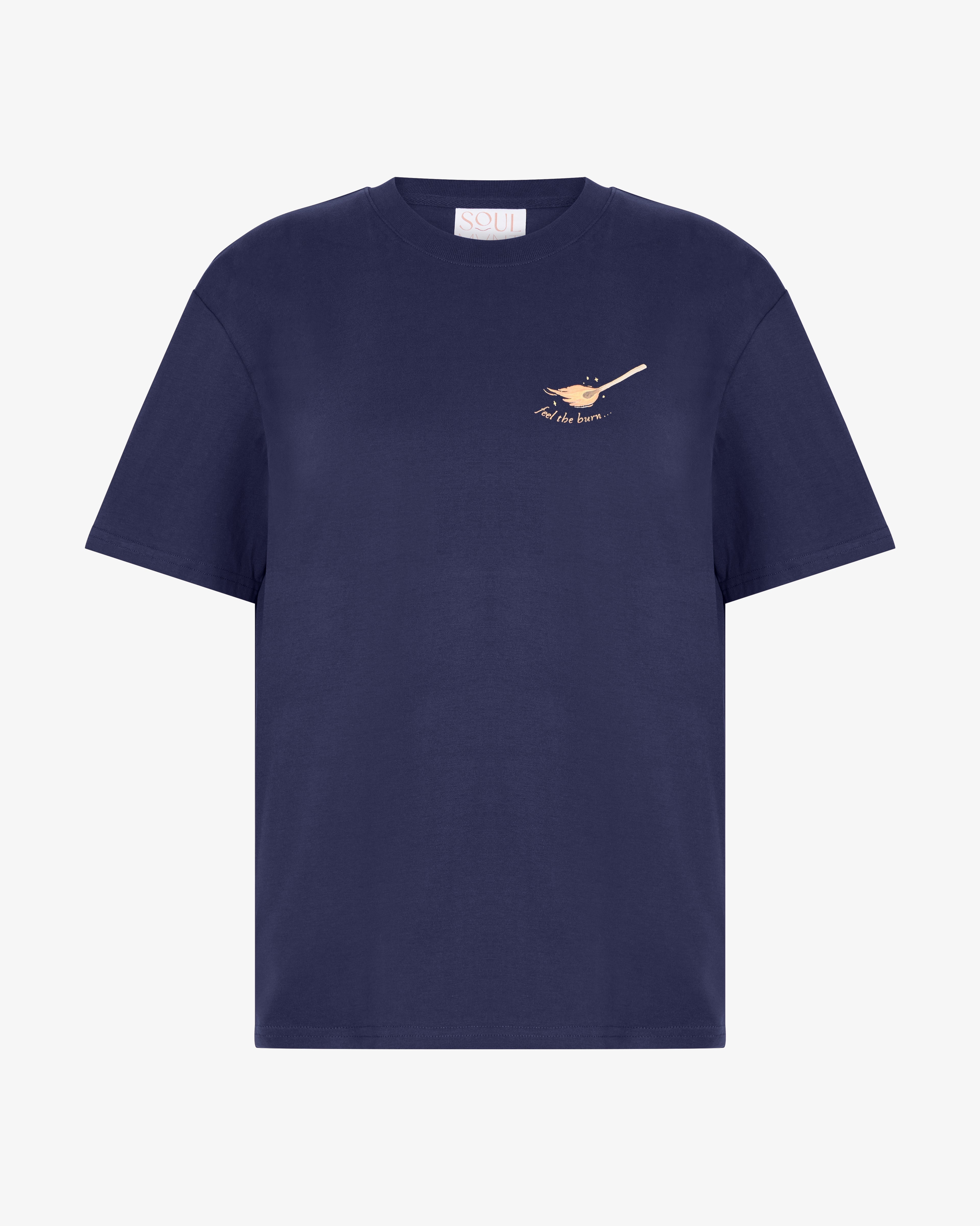 Feel the Burn Tee in Navy