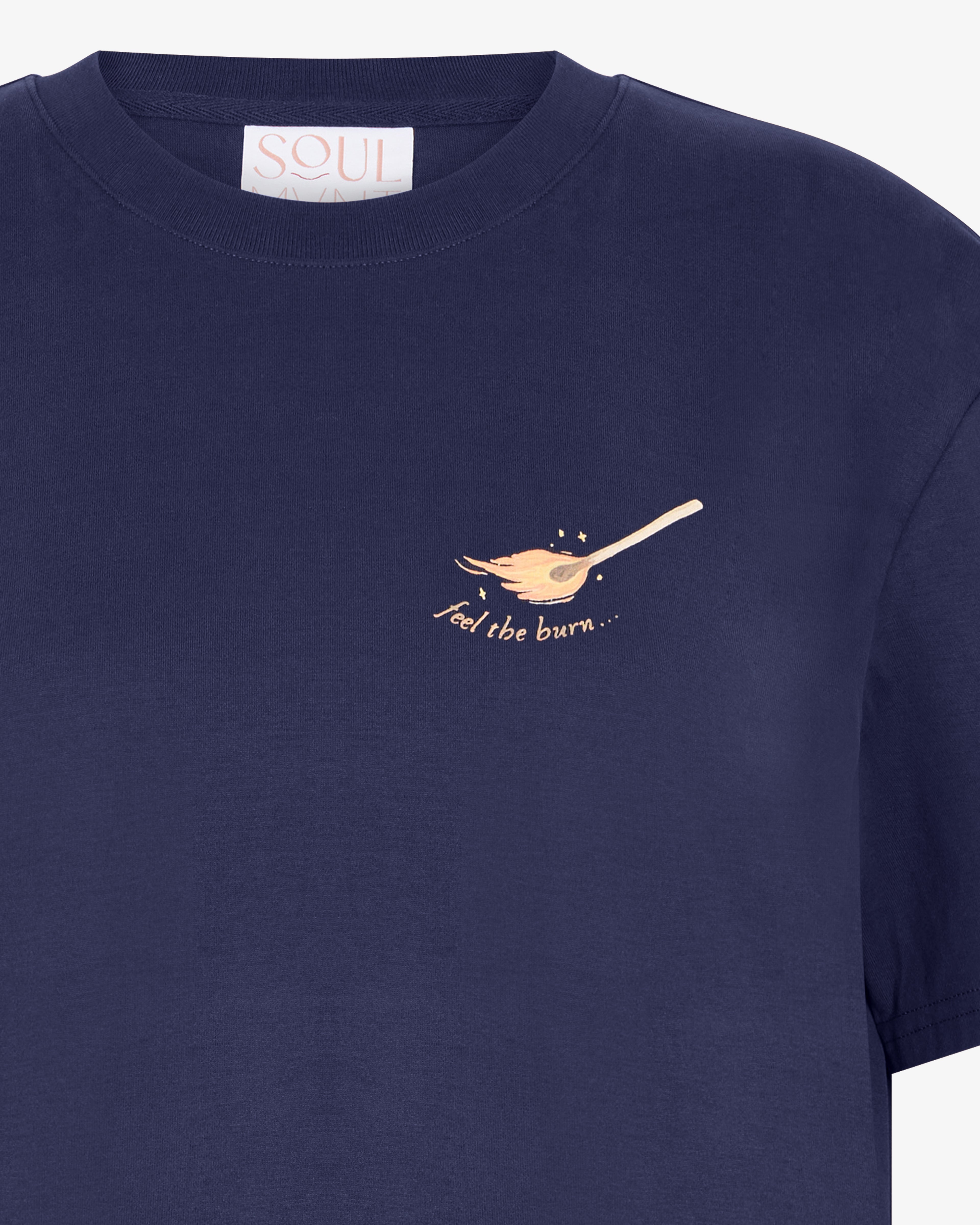 Feel the Burn Tee in Navy