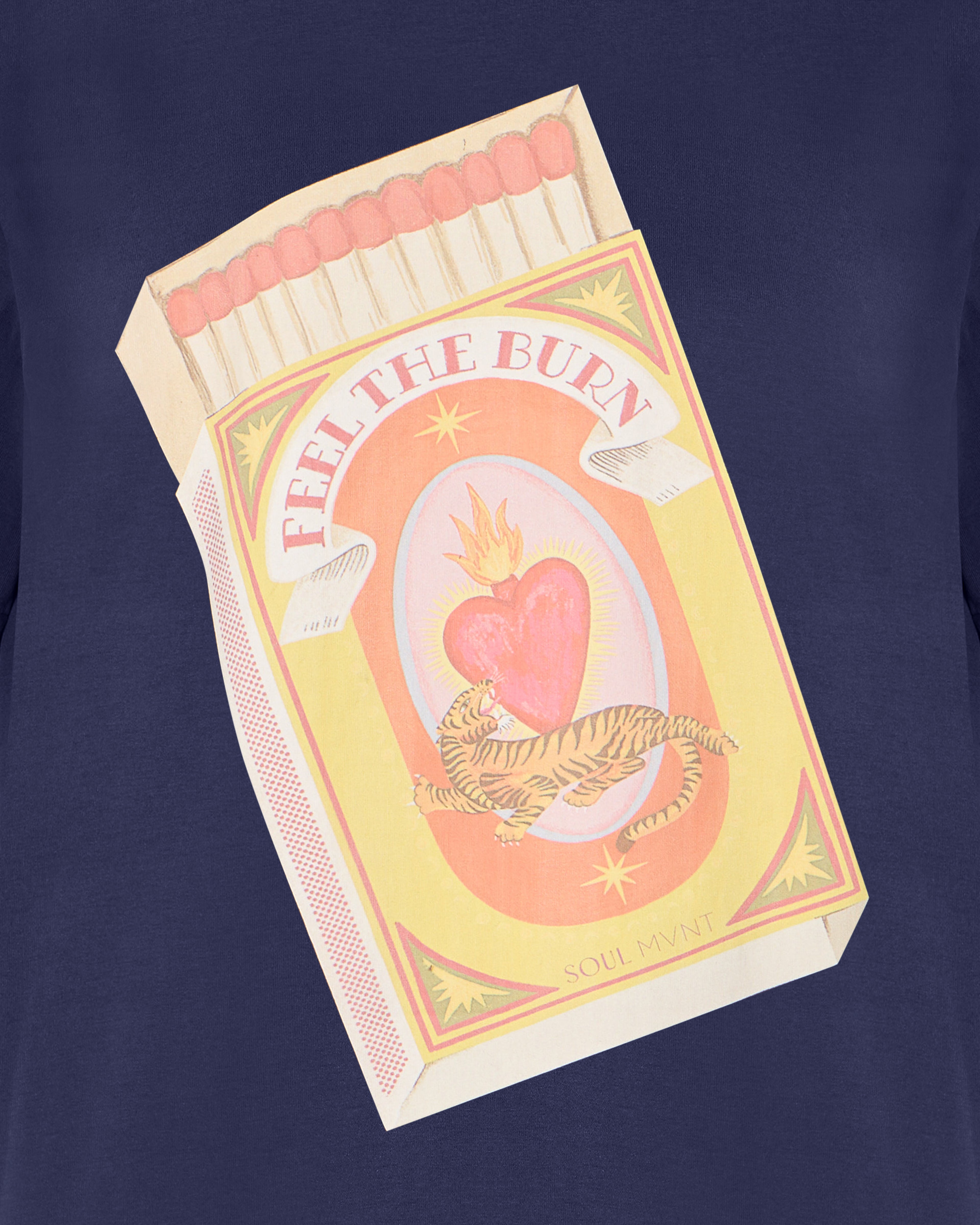 Feel the Burn Tee in Navy