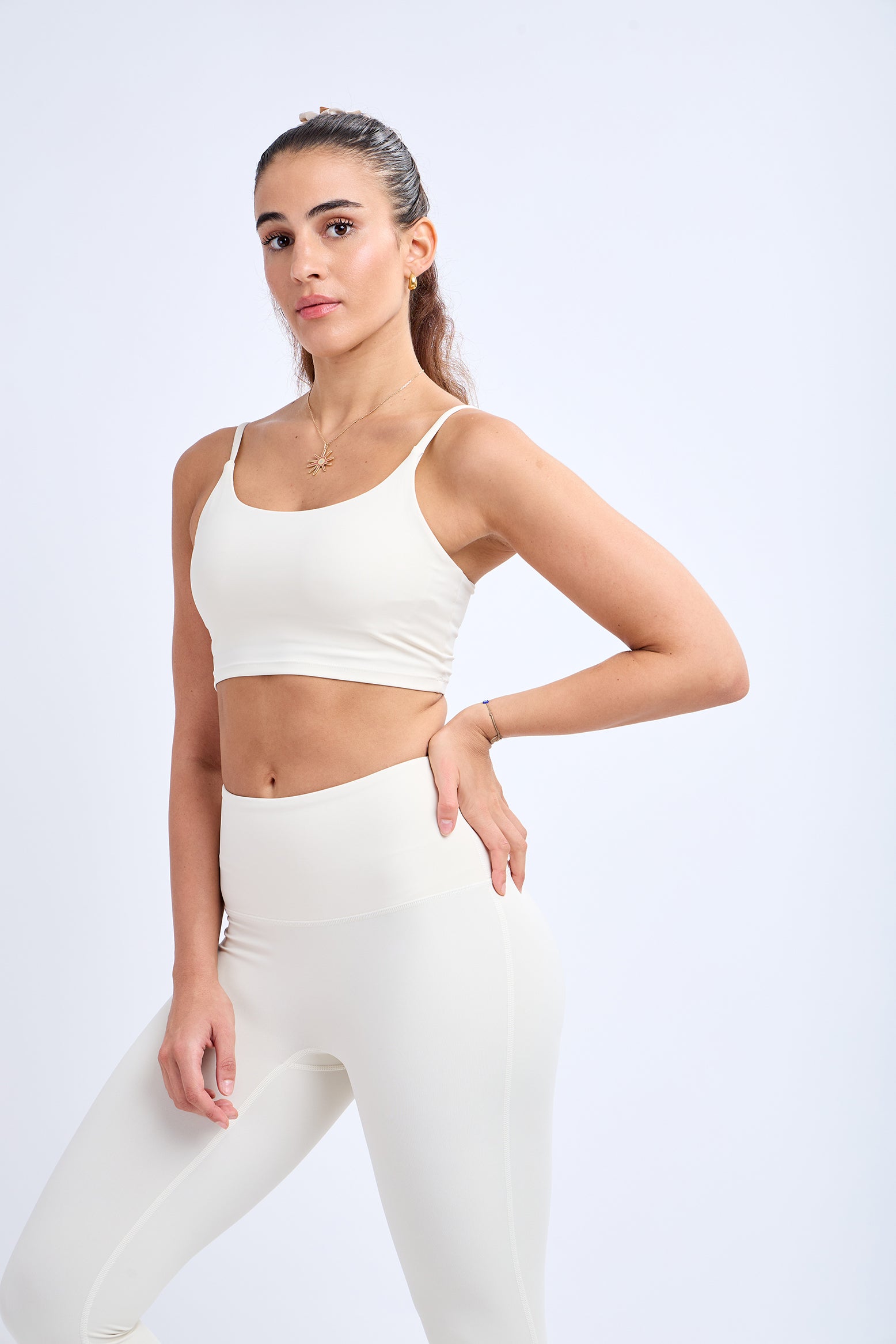 Essential Bandeau Sports Bra in Ivory