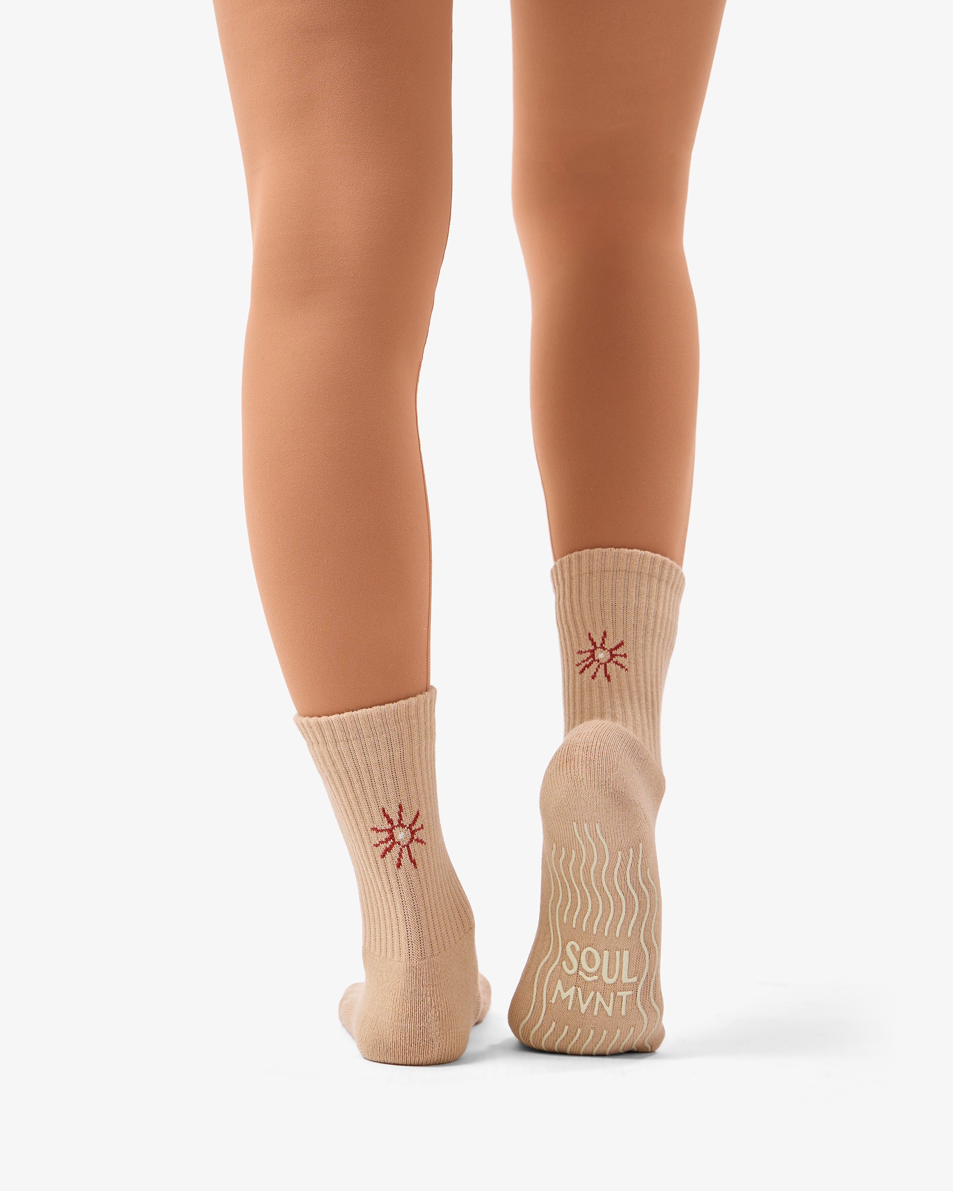 Signature Crew Socks in Beige