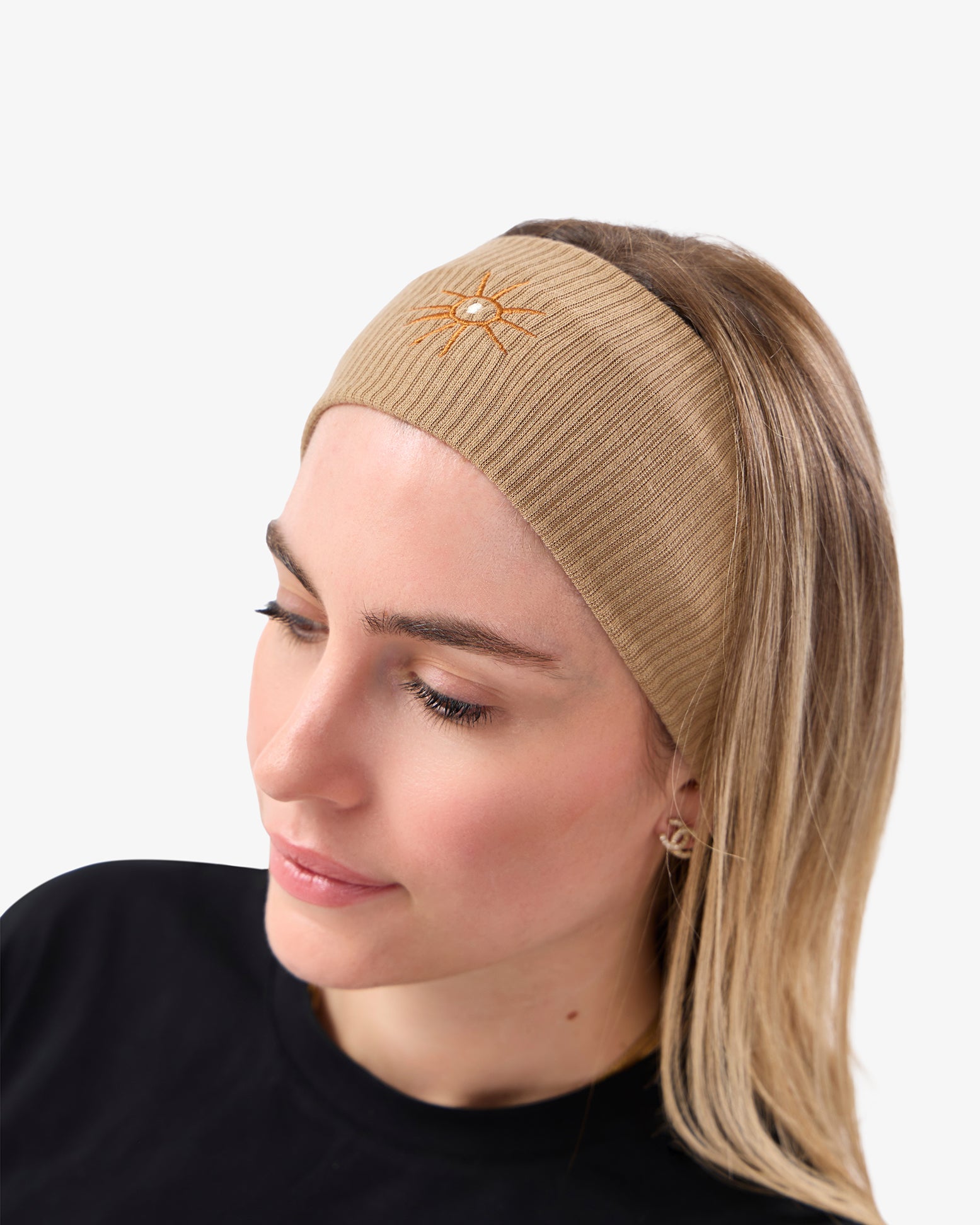 Ribbed Headband in Camel