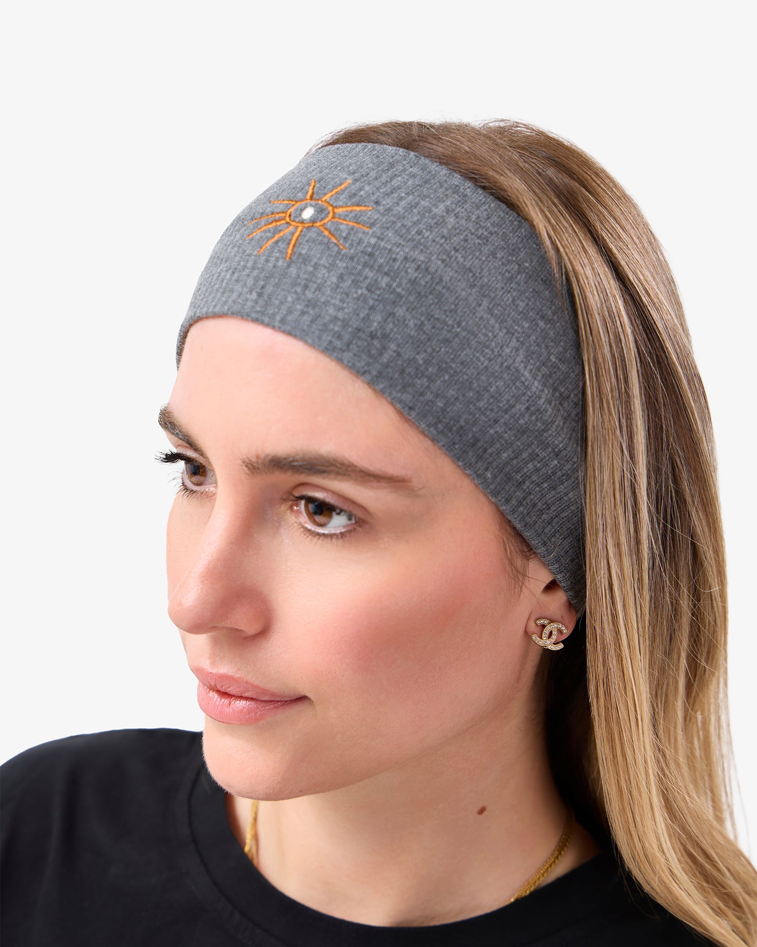 Ribbed Headband in Grey