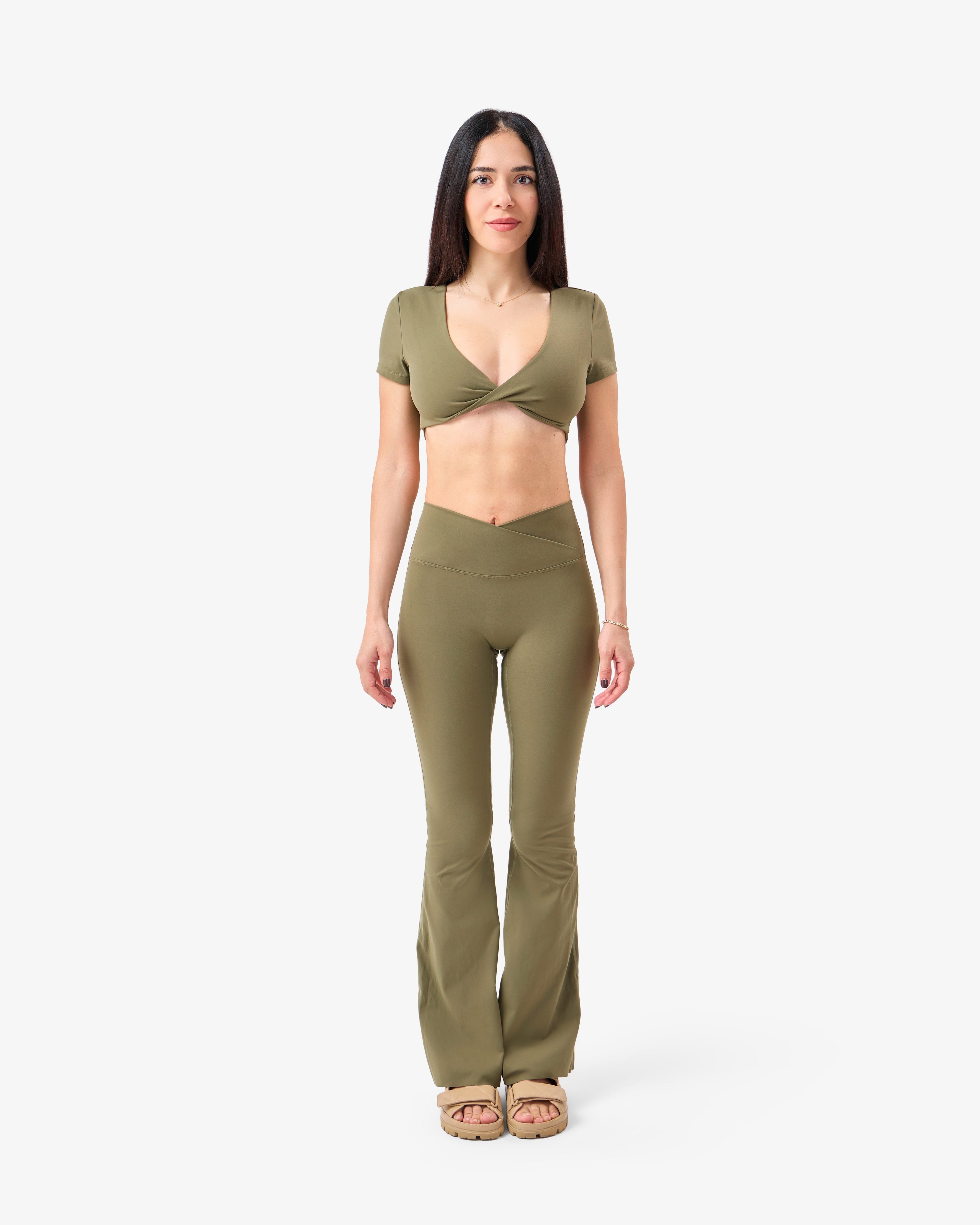 Flared Leggings in Military | WRB05-WRL05-Military_1.jpg
