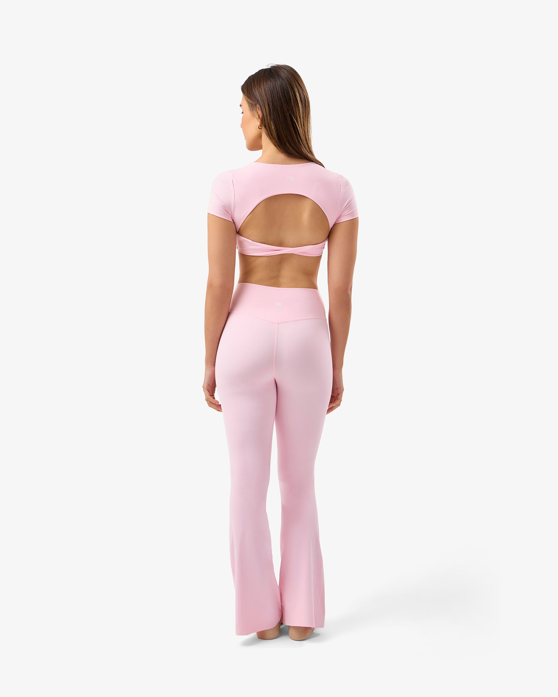 Flared Leggings in Bubble Pink