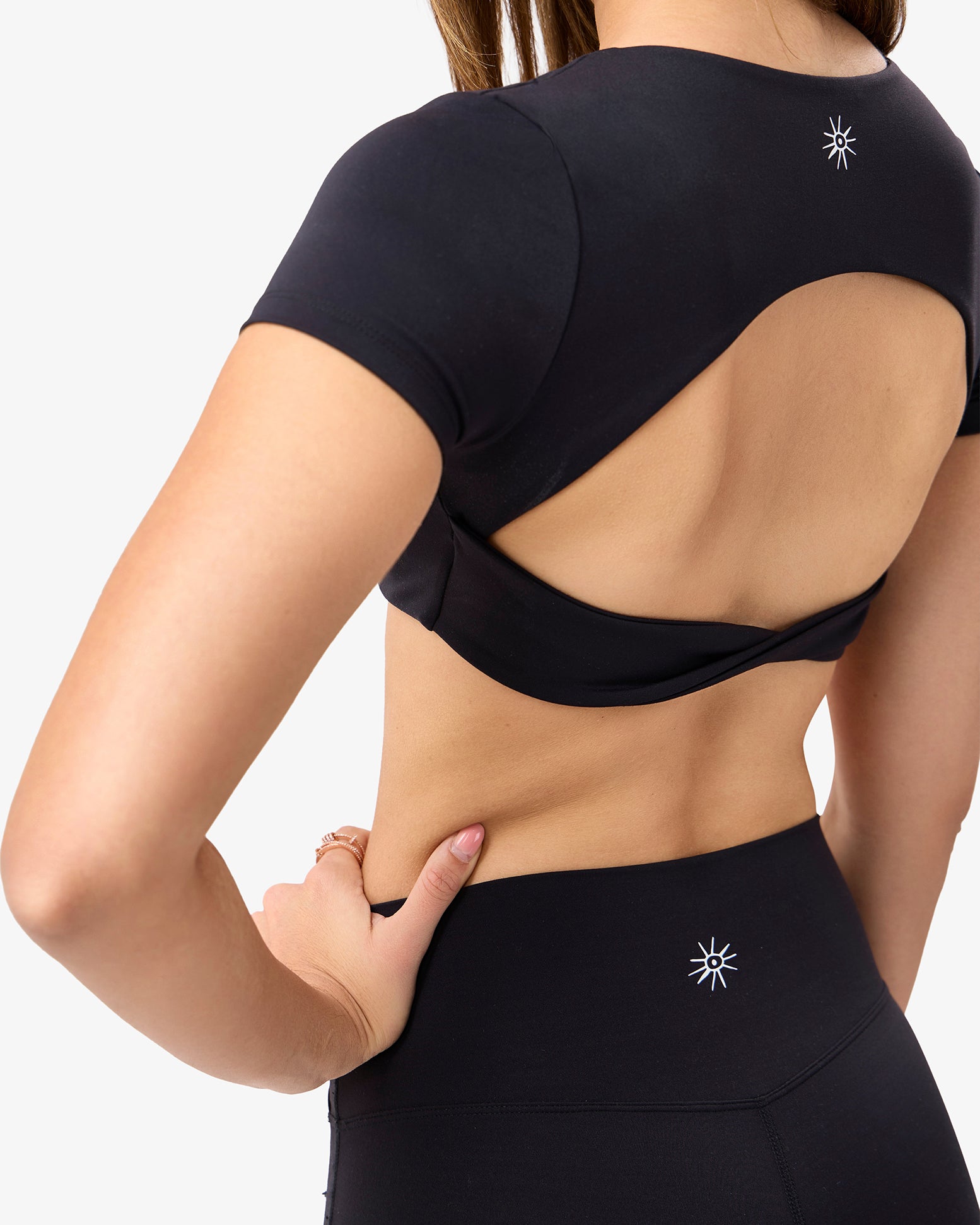 Muse Open-Back Sports Bra in Black