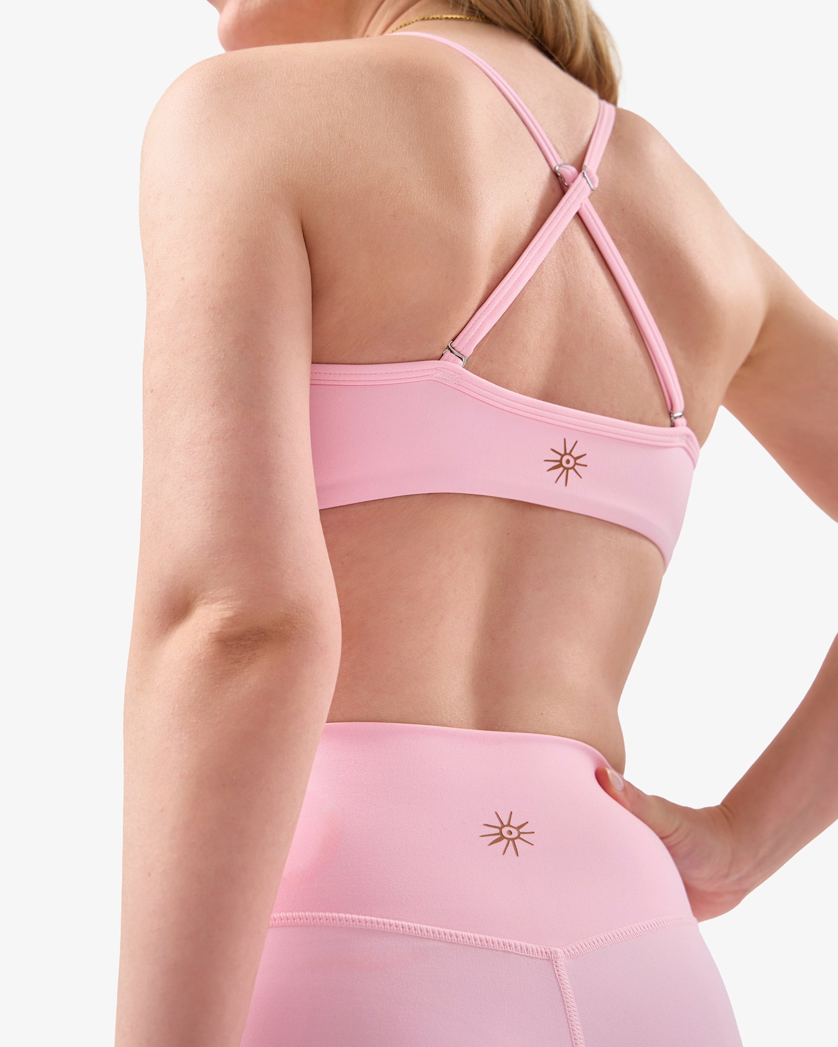 Criss Cross Sports Bra in Bubble Pink