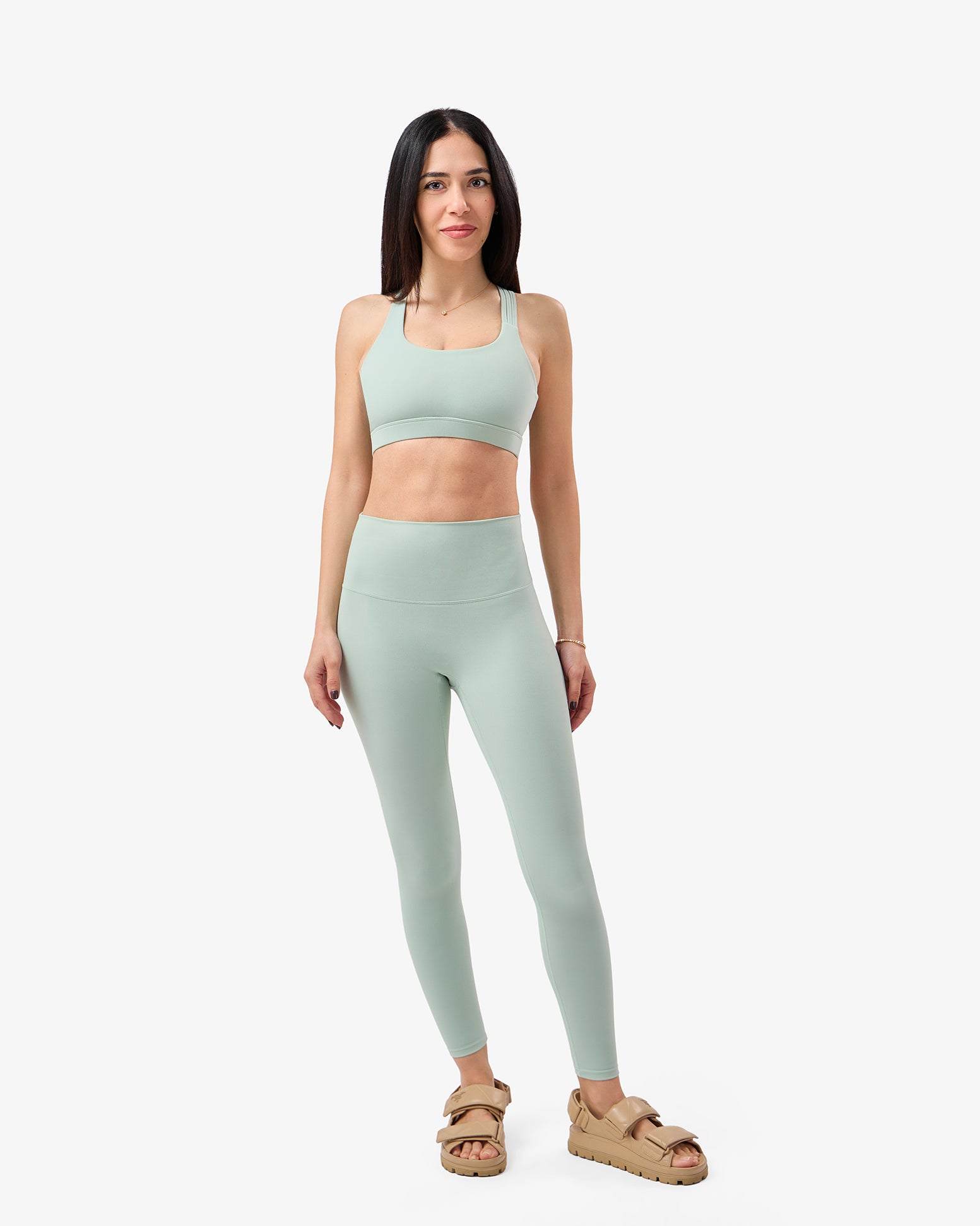 Brushed Leggings in Mint Green