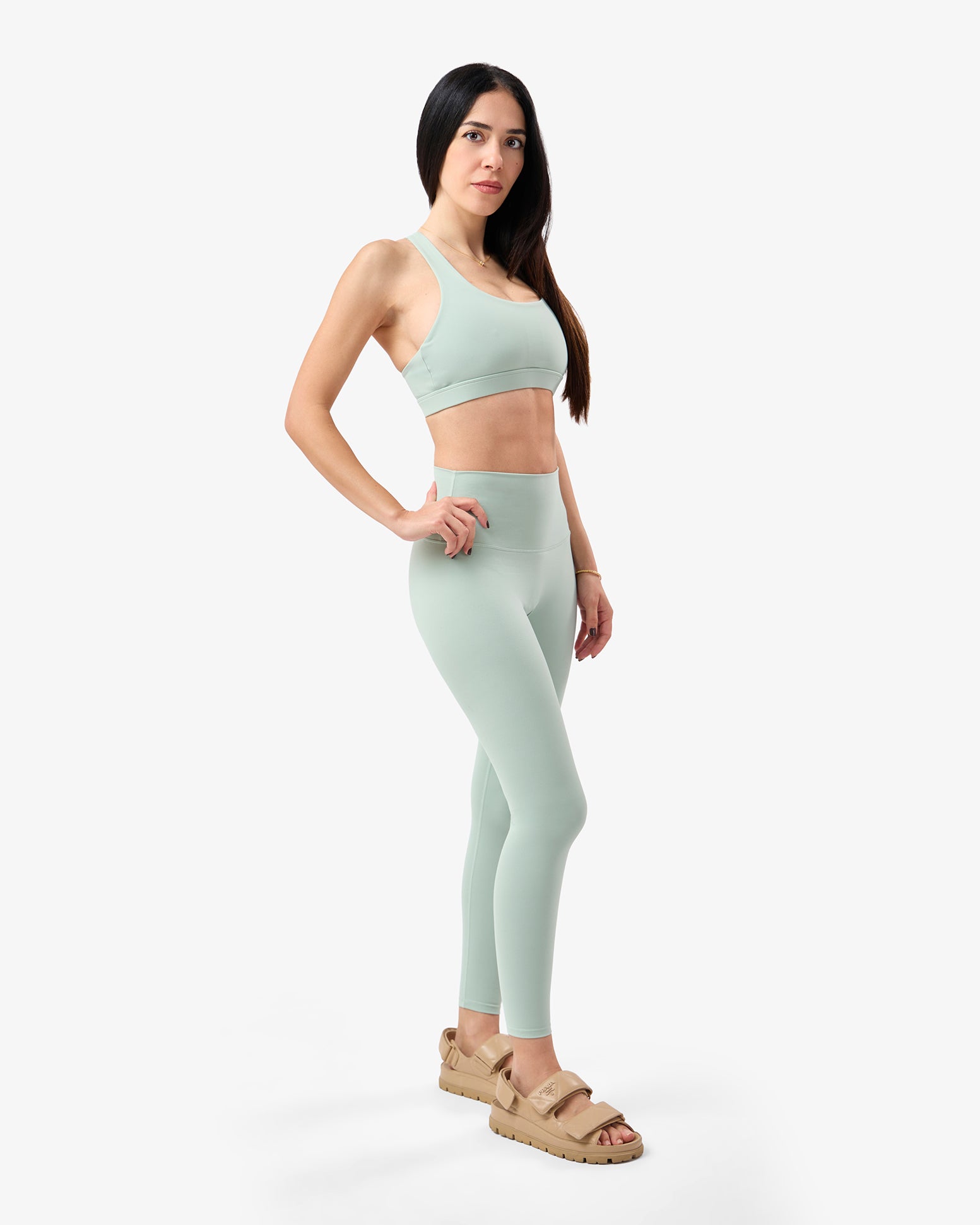 Brushed Leggings in Mint Green