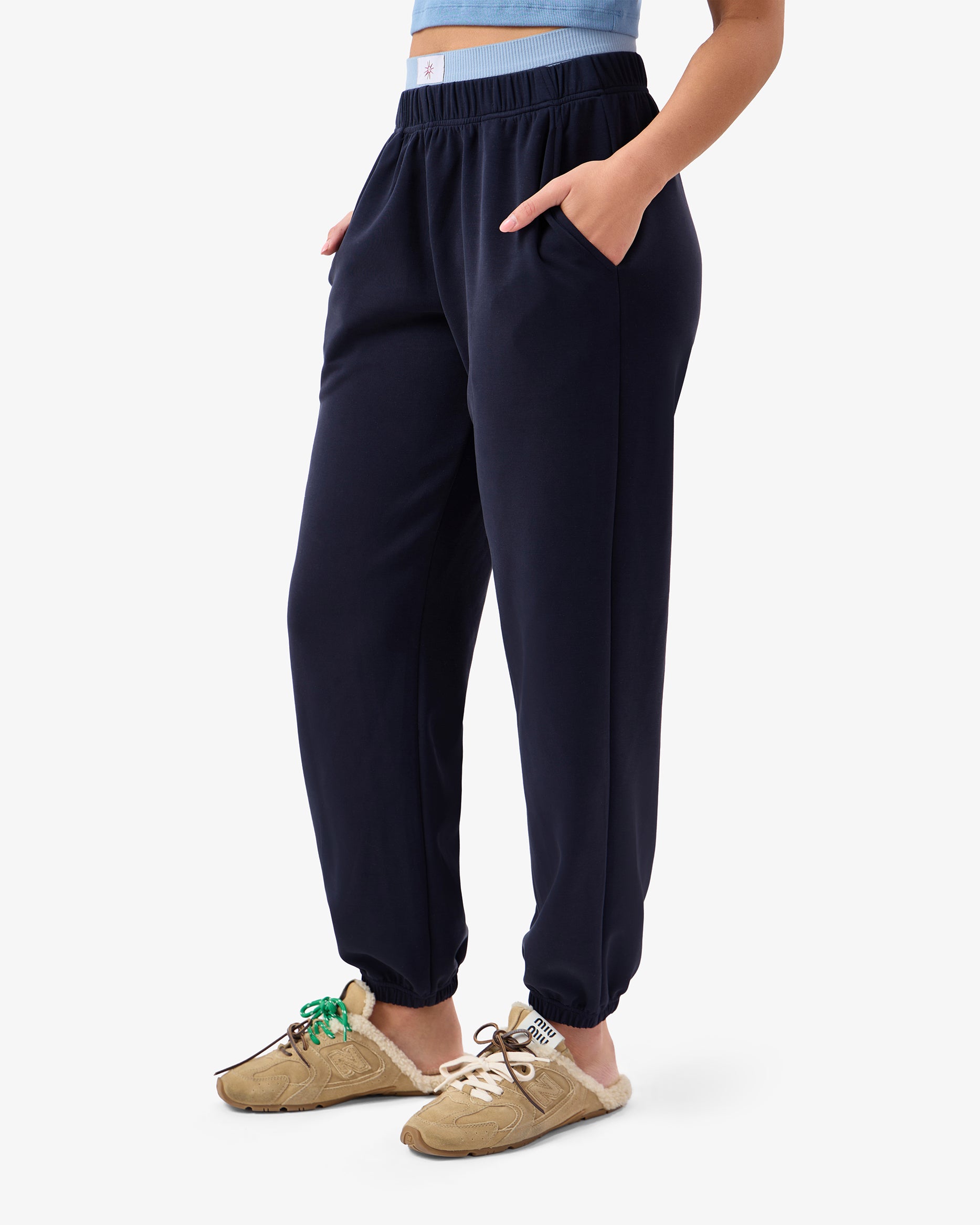 Brushed Modal Joggers in Midnight Blue