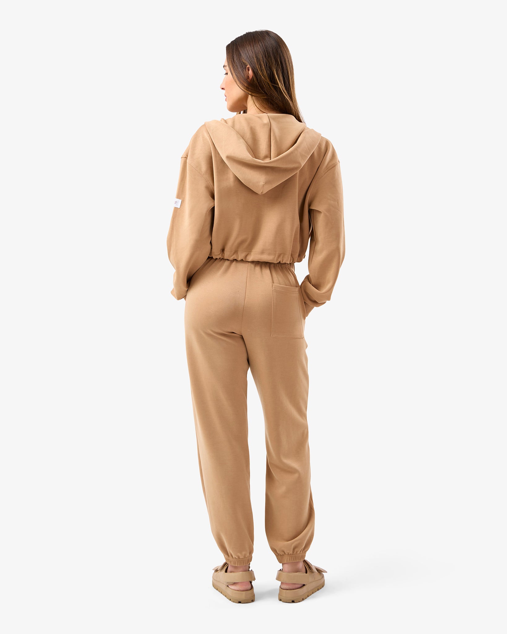 Brushed Modal Zipup in Camel