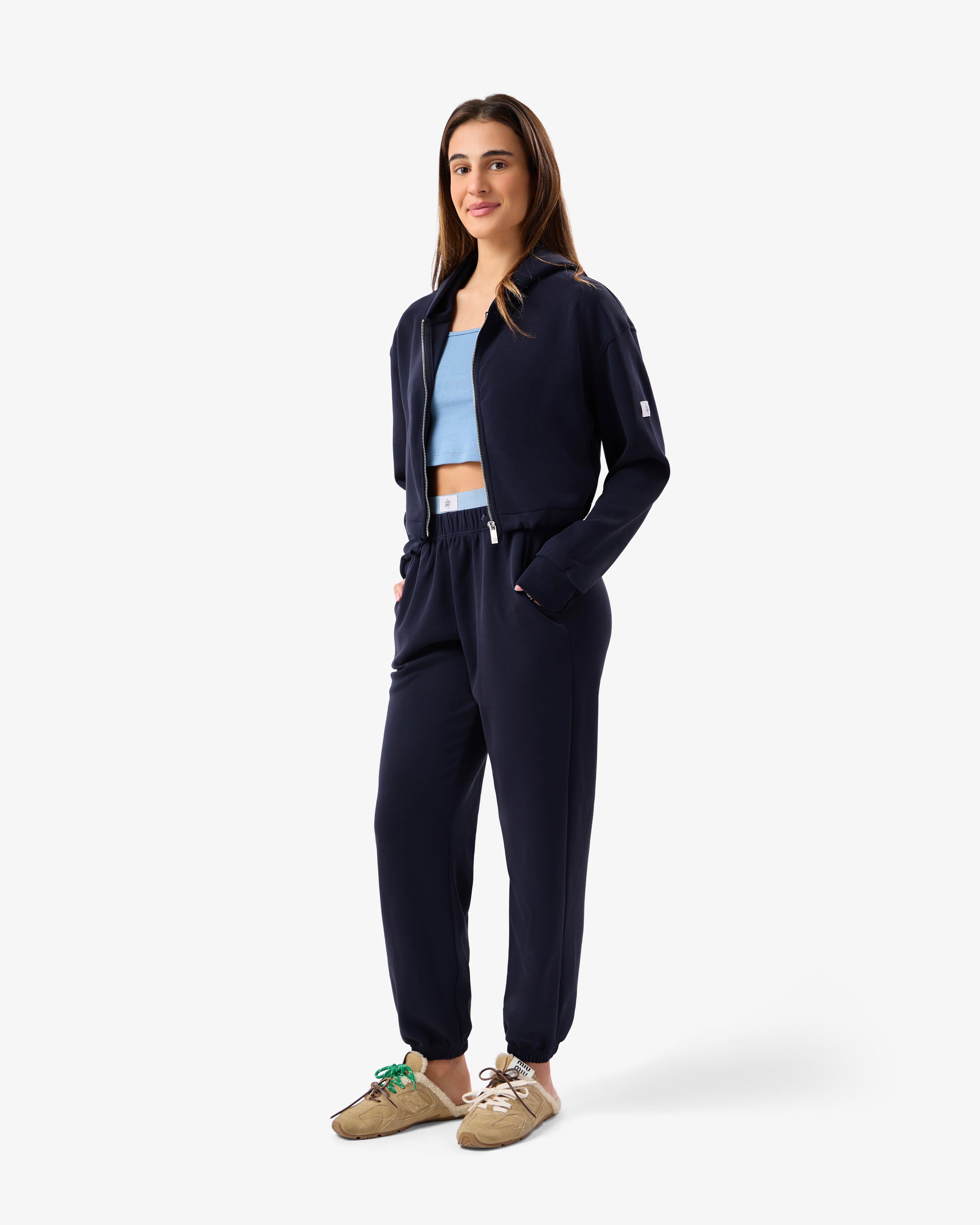 Brushed Modal Joggers in Midnight Blue