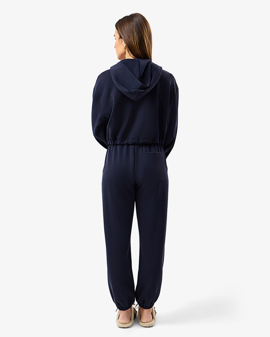 Brushed Modal Zipup in Midnight Blue