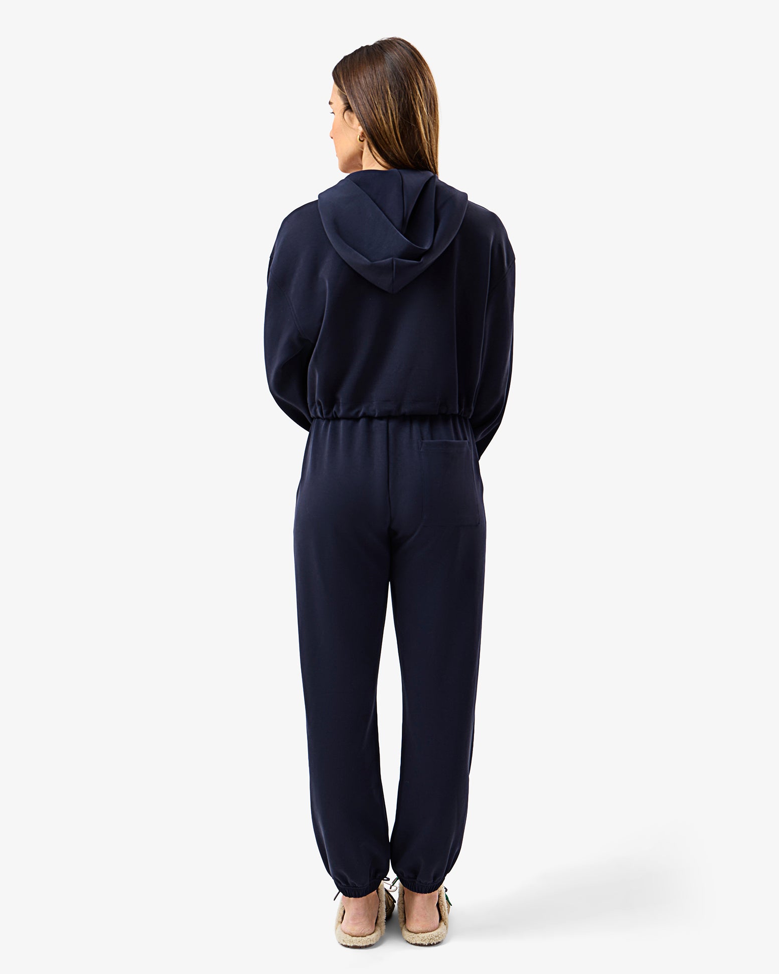 Brushed Modal Zipup in Midnight Blue
