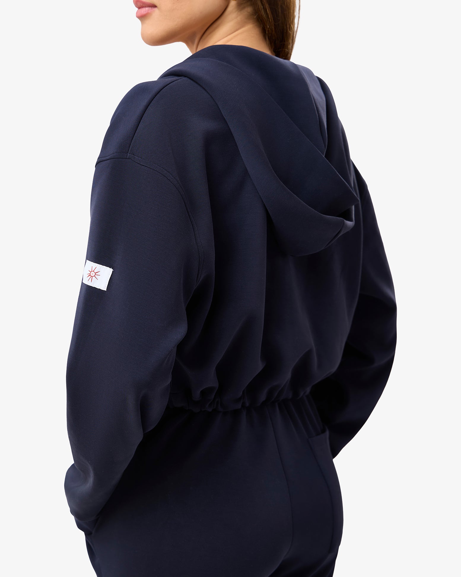 Brushed Modal Zipup in Midnight Blue