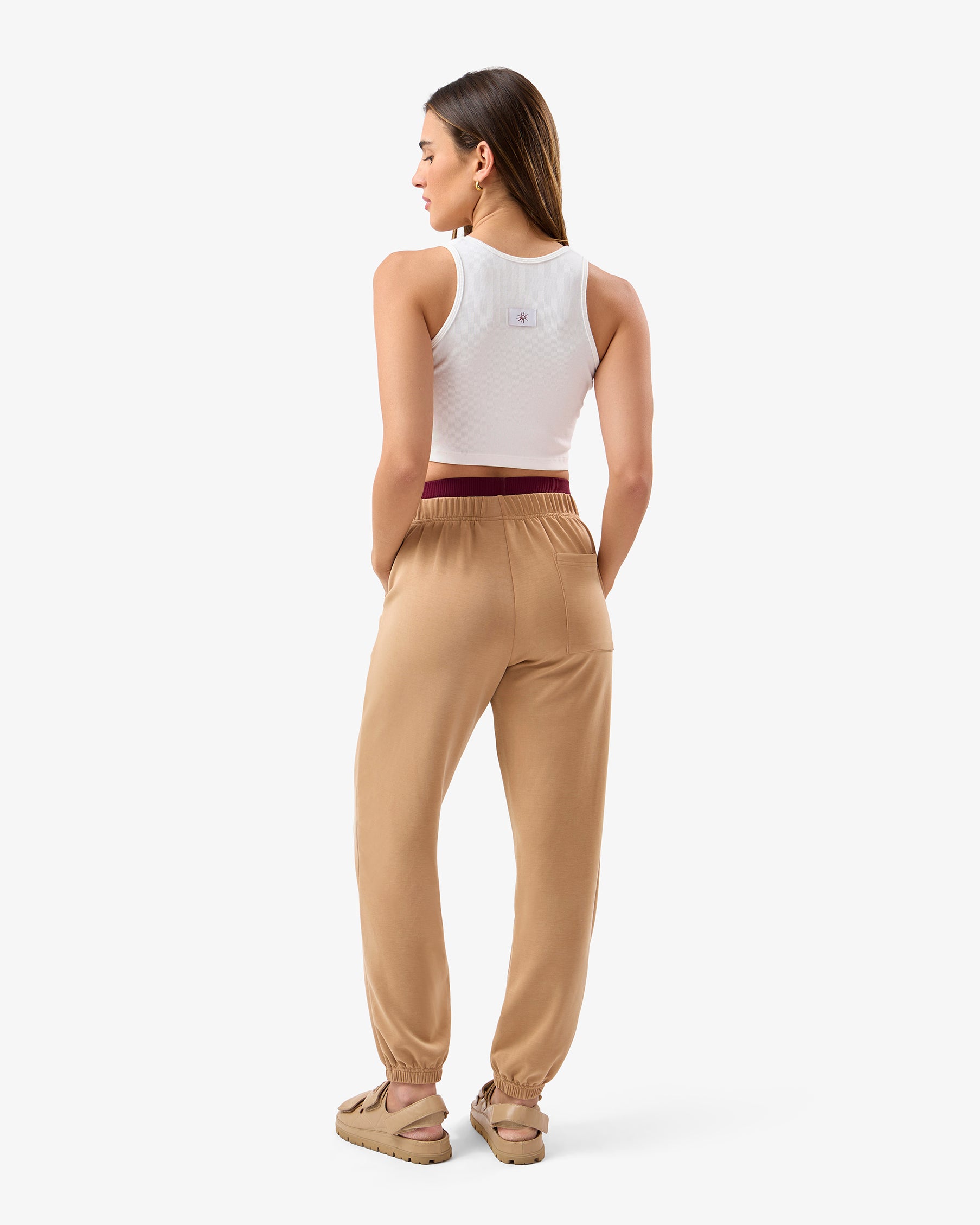 Brushed Modal Joggers in Camel