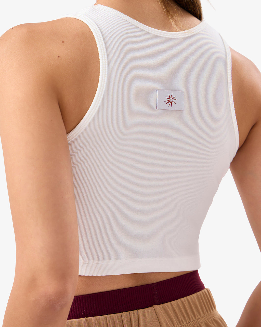 Ribbed Cotton Tank in White