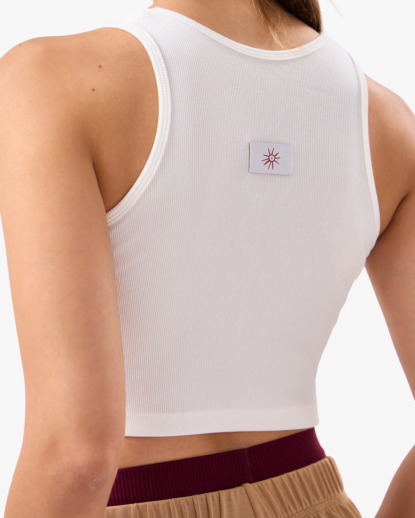 Ribbed Cotton Tank in White