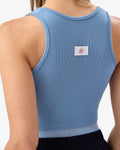 Ribbed Cotton Tank in Light Blue