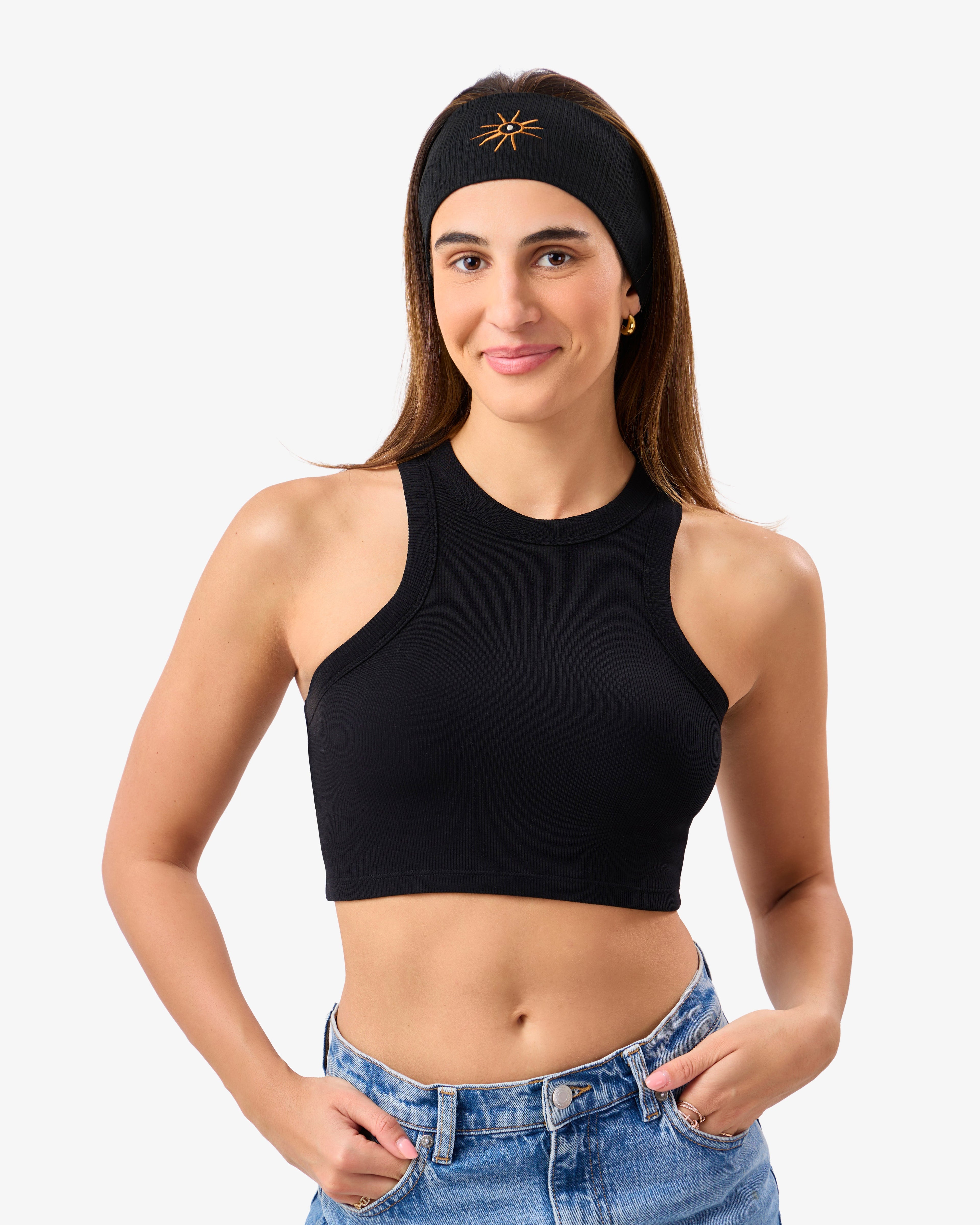 Ribbed Tank Top with Built-In Bra in Black | WRT07-Black_0.jpg