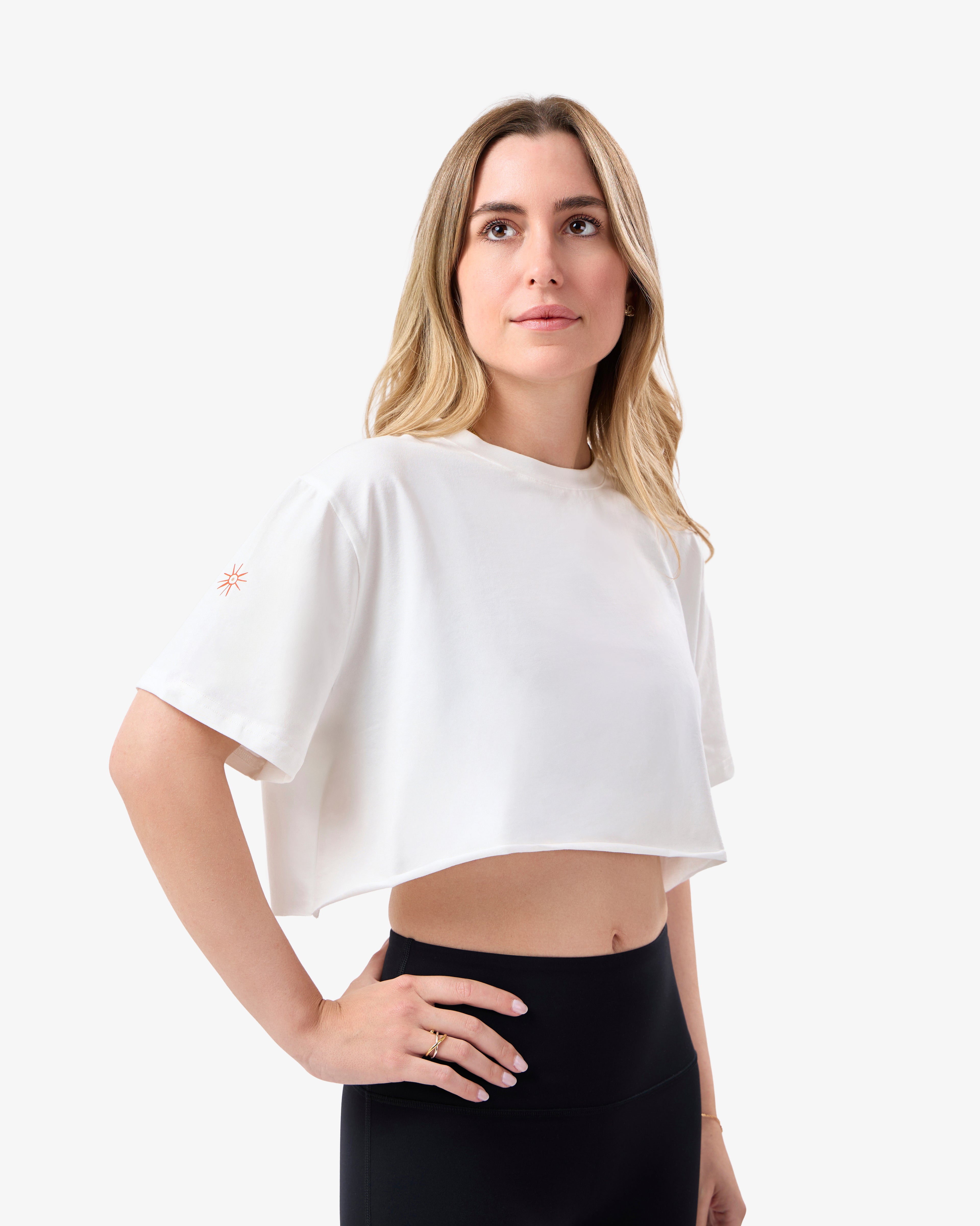 Essential Cropped Tee in White