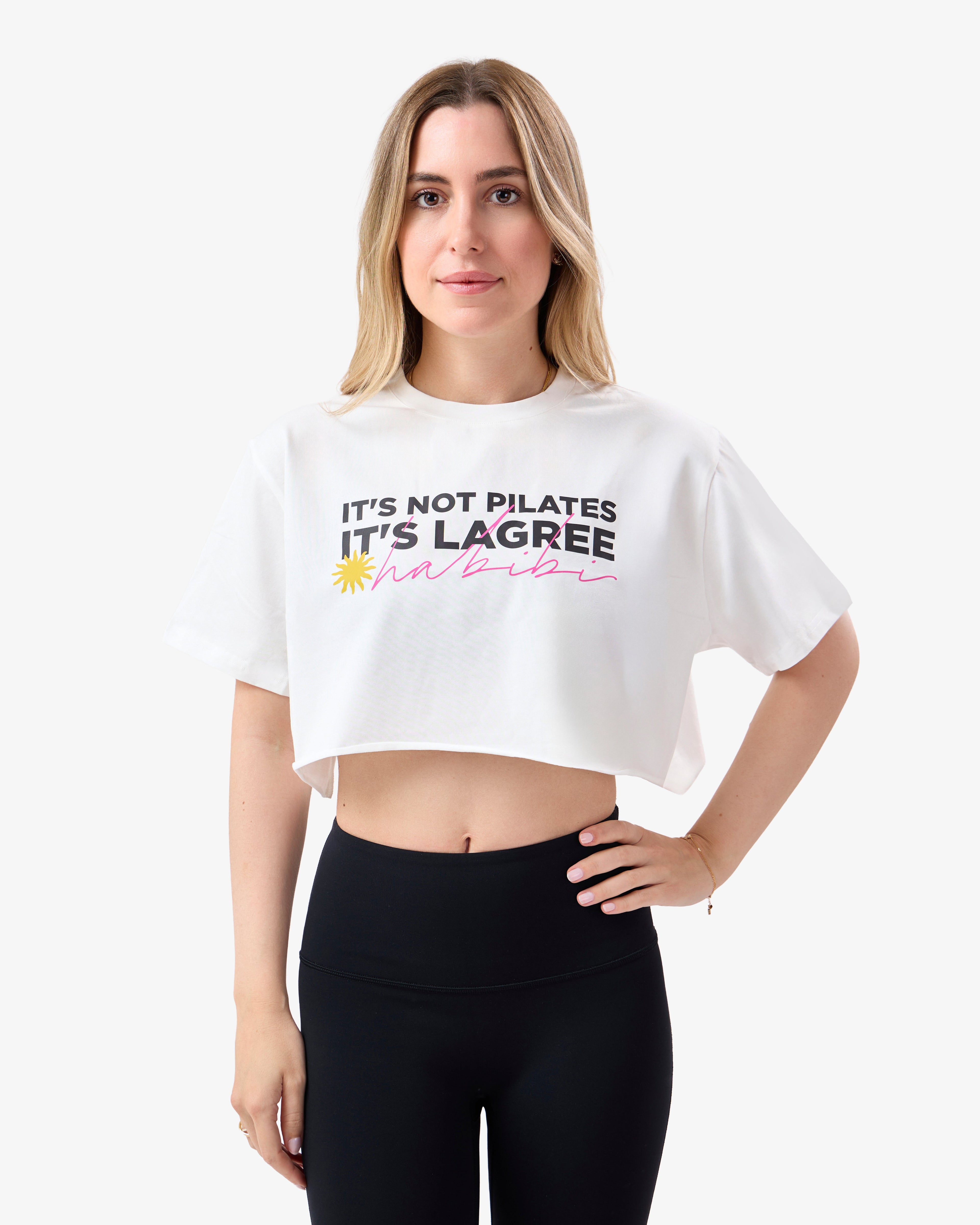 Lagree UAE NOT Pilates Cropped Tee in White | WRT10-White_0.jpg